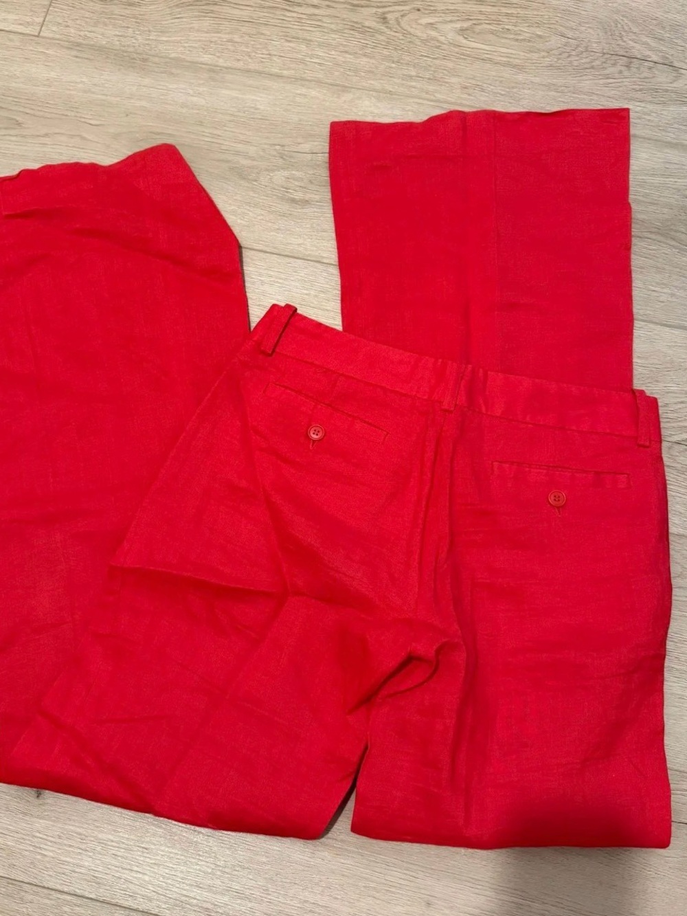 Zara red linen pants